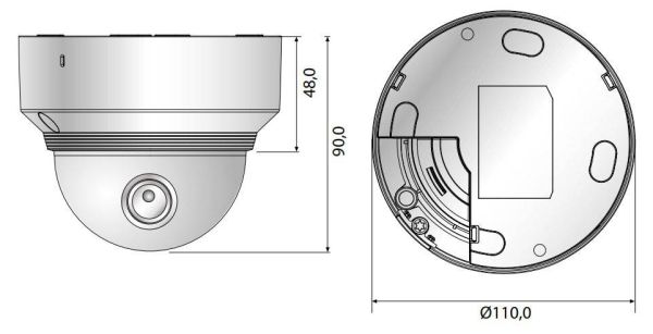 Купольная сетевая IP-видеокамера 5Мп Wisenet XND-8040R (7мм)