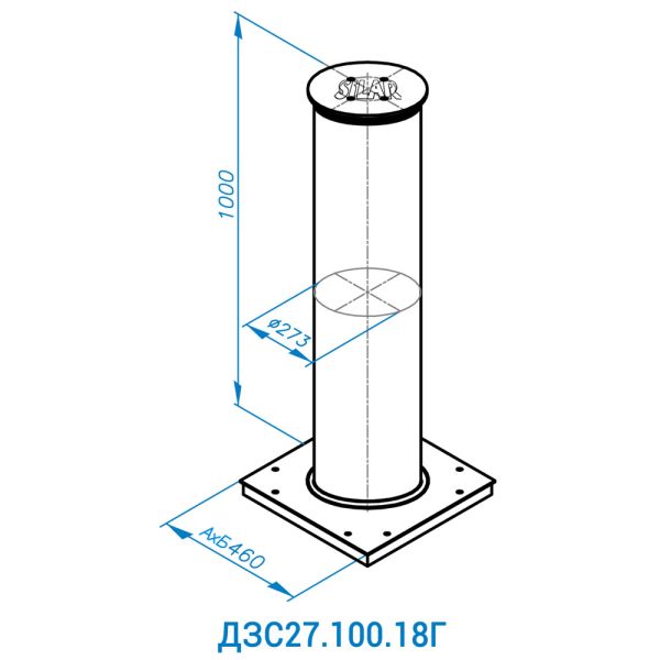 Противотаранный боллард Silar ДПС 27.100.18Г с внешней гидростанцией