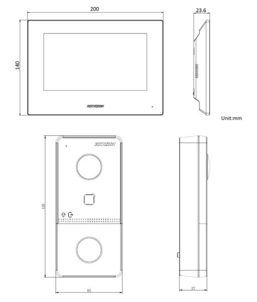 IP-комплект видеодомофонии HikVision DS-KIS605-P(C) с PoE и Wi-Fi