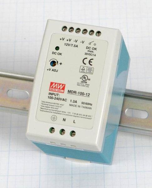 Преобразователь напряжения AC/DC на DIN-рейку Mean Well MDR-100-12 Преобразователь напряжения AC/DC на DIN-рейку Mean Well MDR-100-12