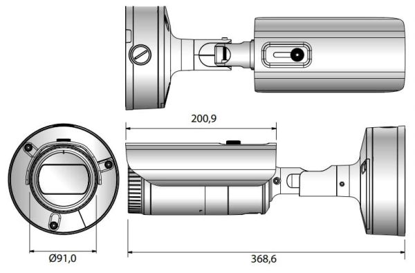 Антивандальная сетевая IP-видеокамера 5Мп Wisenet XNO-8080R (3.7–9.4мм)