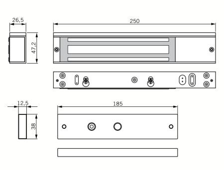 Электромагнитный замок dormakaba EM Comfort EMC 600 ALH Электромагнитный замок dormakaba EM Comfort EMC 600 ALH
