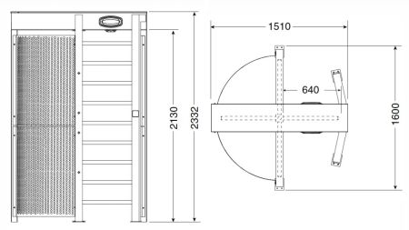 Турникет полноростовой Came Guardian PSGS4, уличный, из окрашенной стали