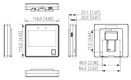 Биометрический терминал доступа AI Dahua DHI-ASI3214A-W с распознаванием лиц, отпечатков и Mifare карт