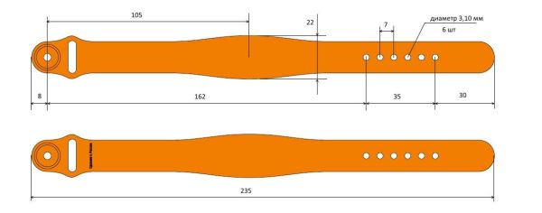 Силиконовый RFID-браслет Em-Marine (жен./дет.)