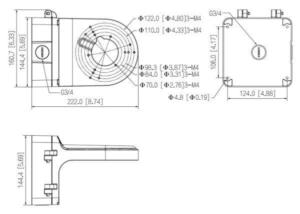 Кронштейн для видеокамер Dahua DH-PFB206W, настенный
