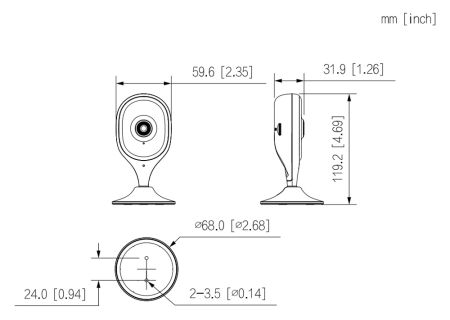 Компактная IP-видеокамера 3Мп Dahua DH-IPC-C3AP-0280B с Wi-Fi и ИК-подсветкой