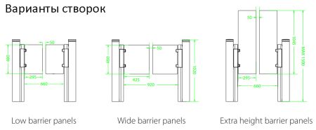 Турникет распашной ZKTeco SBTL8000 без считывателей (со створками)