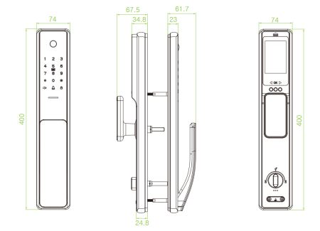 Замок биометрический ZKTeco TL800 с сенсором отпечатков пальцев и Wi-Fi