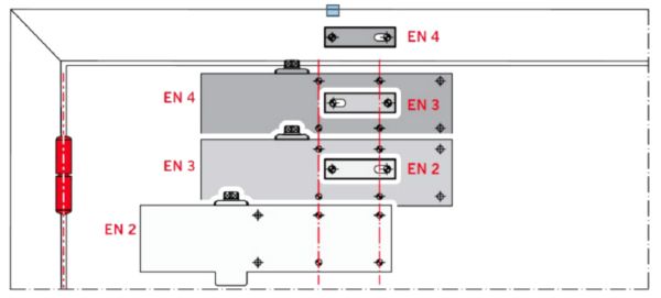 Доводчик дверной dormakaba TS Profil EN2/3/4+Size5 BCA со складным рычагом ФОП, серый