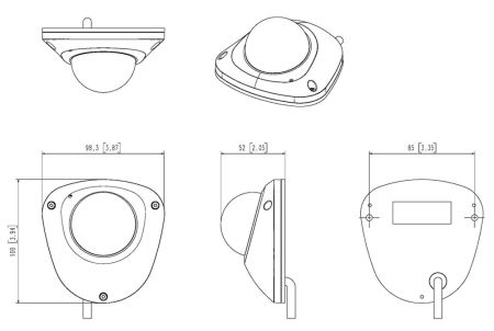 Антивандальная сетевая IP-видеокамера 2Мп Wisenet QNV-6024RM (3.6 мм) для использования на транспорте