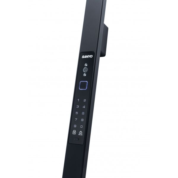Электронный биометрический замок для двустворчатой двери Sanyo D701 USmart Go с видеонаблюдением, ручка-штанга