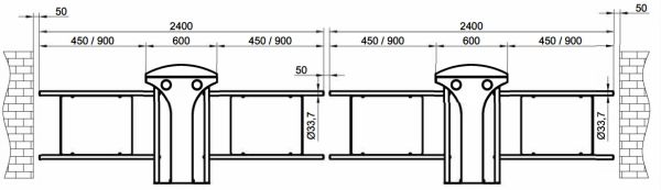 Турникет-калитка двухпроходная моторизованная Came SALOON 605 для маломобильных граждан