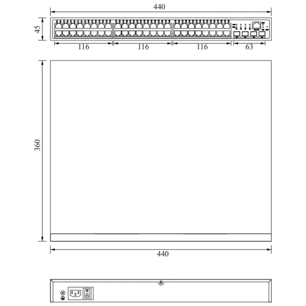 PoE-коммутатор RVi-1NSM48G-4SP управляемый L3 сетевой