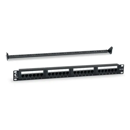 Патч-панель 19" Cabeus PL-24-Cat.5e-Dual IDC (1U), 24 порта RJ-45, категория 5e, Dual IDC, с задним кабельным организатором