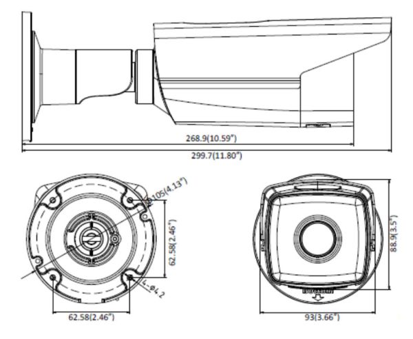 Уличная IP-видеокамера 8Мп HikVision DS-2CD2T83G0-I8 (2.8 мм) с EXIR-подсветкой 80м
