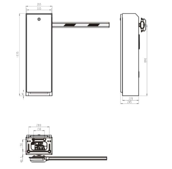 Шлагбаум автоматический Hikvision DS-TMG4B0-RA (6 м) с телескопической стрелой