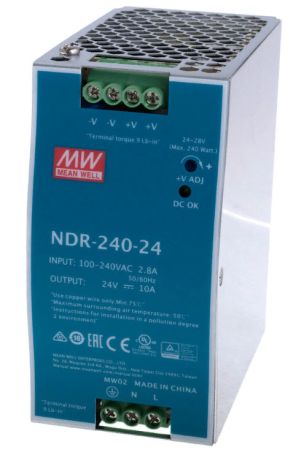 Блок питания Mean Well NDR-240-24, 24В 10А 240Вт