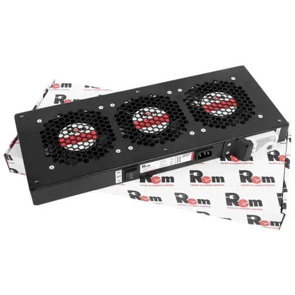 Модуль вентиляторный Rem R-FAN-3T-9005, 230V, 3 вентилятора, 130 дБ, черный