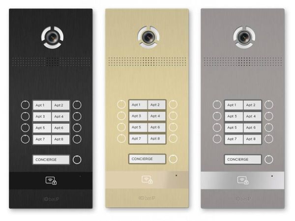 Вызывная панель на 8 абонентов Bas-IP BI-08FB Silver с идентификацией по смартфону и распознаванием лиц