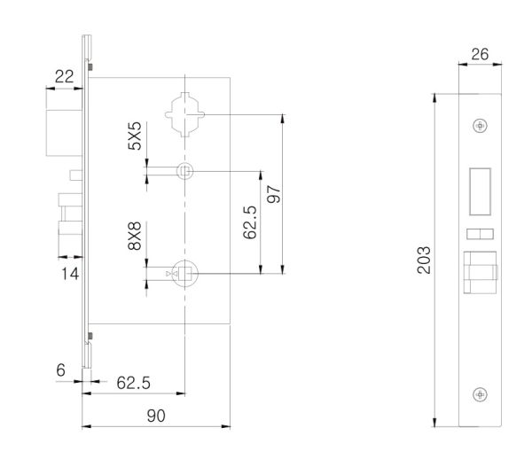 Электронный замок ZKTeco ZL500 с RFID считывателем Mifare