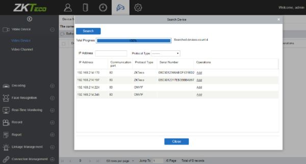 Расширение лицензии ПО видеонаблюдения ZKBio Access IVS (ZKBA-VMS-ADDON-S1) на 1 канал