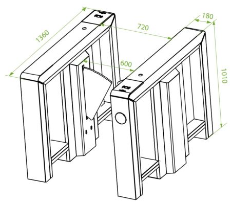 Скоростной раздвижной турникет ZKTeco Mars Pro-F1000 без считывателей