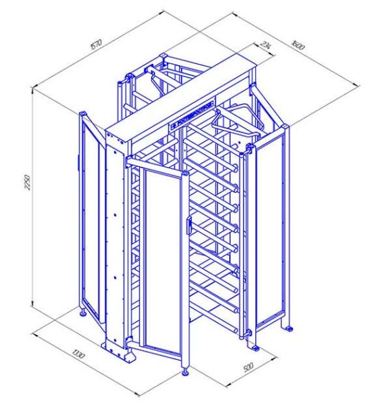 Турникет уличный полноростовой Ростов-Дон ПР1С/4М2 У с ограждением из закаленного стекла