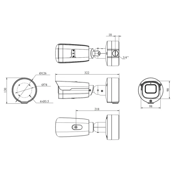 IP-видеокамера 4Мп RVi-2NCT4489 (2.8-12) white моторизованная с обогревателем