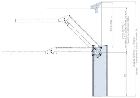 Механизм складывания прямоугольной стрелы на 90 градусов Фантом MSS Р(60)-90