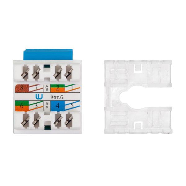 Модуль коммутационный ЛЮ-МКС-5e.8К81, тип Keystone 180°, UTP, кат.5e, желтый