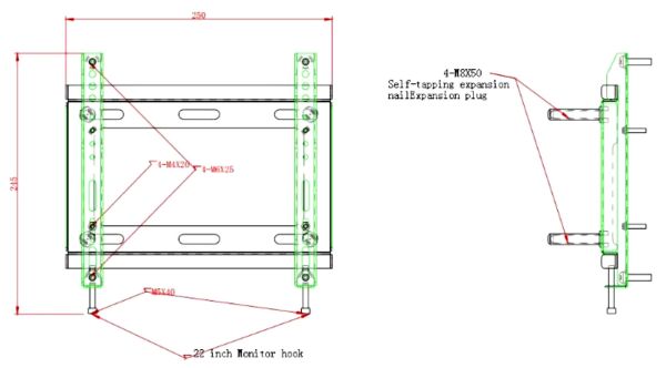 Кронштейн настенный HikVision DS-DM1940W для мониторов 40”