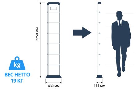 Арочный металлодетектор Блокпост MX 6 MK, сборно-разборный