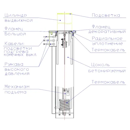 Противотаранный боллард Silar ДПС 27.50.18Г с внешней гидростанцией