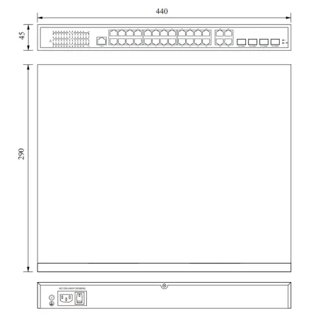 PoE-коммутатор RVi-1NSM24G-4C управляемый L2 сетевой