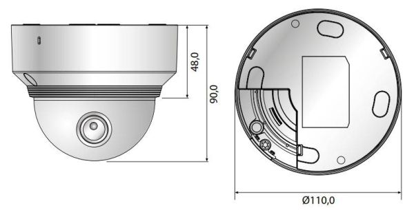 Купольная сетевая IP-видеокамера 2Мп Wisenet XND-6010 (2.4мм)