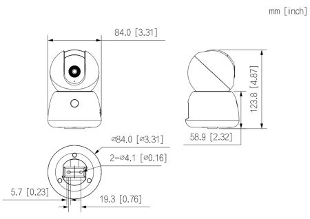 Компактная IP-видеокамера 3Мп Dahua DH-IPC-H3BP-0360B с Wi-Fi и ИК-подсветкой