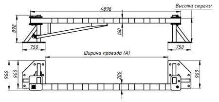 Противотаранный механический шлагбаум БУК ПТШ Р 5000Р.3С, распашной