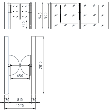 Сенсорный барьер dormakaba Argus HSB-S05, 1 проход