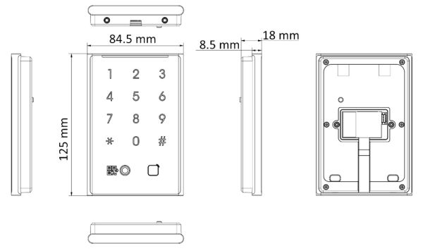 Считыватель HikVision DS-K1109DKB-QR с поддержкой Bluetooth, QR-кодов и клавиатурой