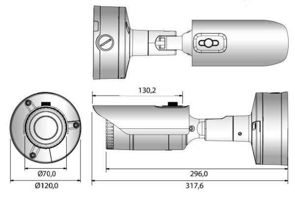 Антивандальная сетевая IP-видеокамера 5Мп Wisenet XNO-8030R (4.6мм)