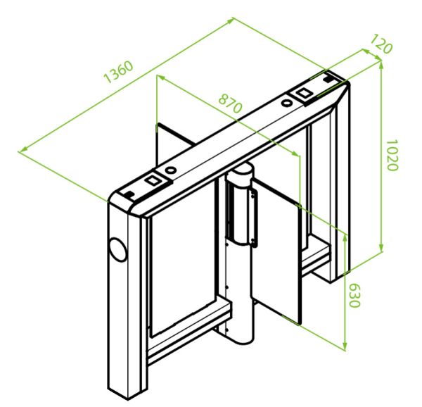 Центральный модуль распашного турникета ZKTeco Mars-S1200 без считывателей
