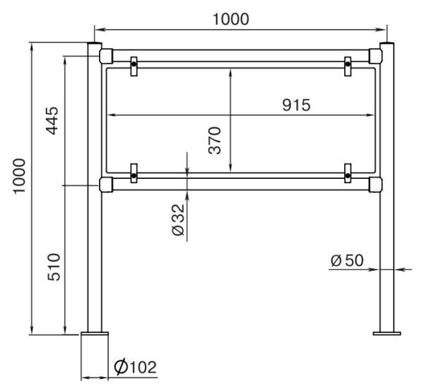Стационарное ограждение PERCo BH02 (1425мм) с заполнением